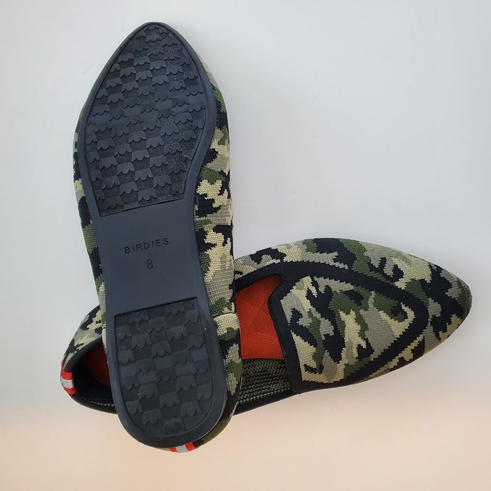 Judy + Birdies The Blackbird Limited Ed Shoes Camo Knit Flats Comfort Washable - Picture 6 of 7